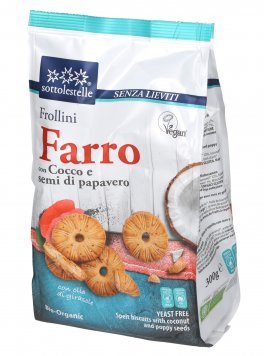 FROLLINI DI FARRO CON COCCO E SEMI DI PAPAVERO 300G